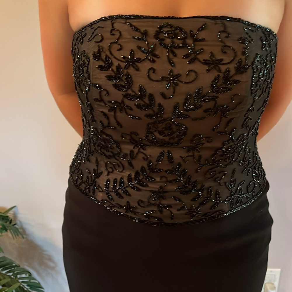 Montage by Mon Cheri Black Beaded Evening Gown - Picture 12 of 13